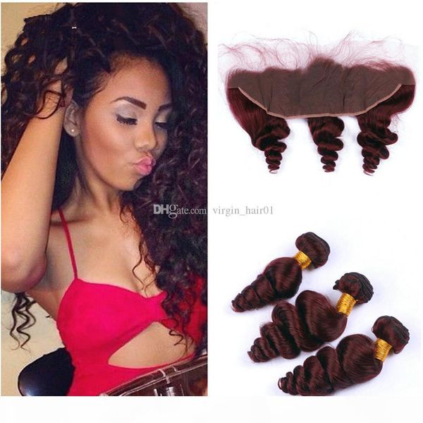 99j loose wave hair bundles with frontal closure burgundy brazilian human hair weaves with 13x4 closure wine red pre plucked frontal, Black;brown
99j loose wave hair bundles with frontal closure burgundy brazilian human hair weaves with 13x4 closure wine red pre plucked frontal, Black;brown