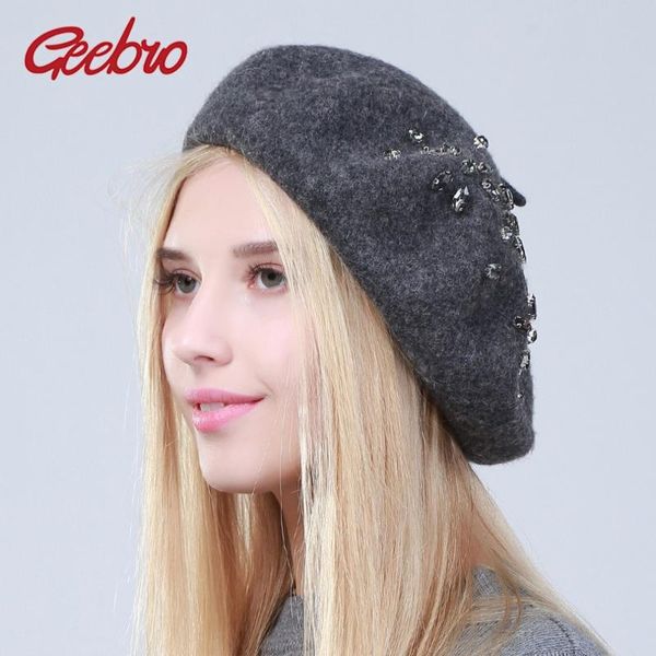 beanie/skull caps geebro women's cashmere beret hat winter floral rhinestone knitted french artist cap femme plain black wool, Blue;gray
beanie/skull caps geebro women's cashmere beret hat winter floral rhinestone knitted french artist cap femme plain black wool, Blue;gray