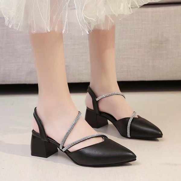 rimocy crystal strap square heels women's pumps spring autumn 2021 pointed toe single shoes woman thick heeled slingback sandals, Black
rimocy crystal strap square heels women's pumps spring autumn 2021 pointed toe single shoes woman thick heeled slingback sandals, Black