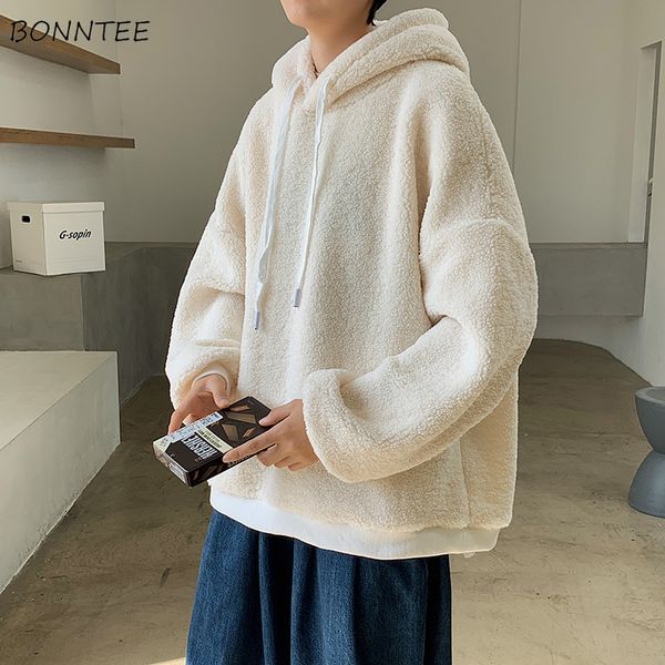 men with hat hoodies solid lambswool casual plus velvet thicken loose all-match sweet warm korean style male chic kg-382, Black
men with hat hoodies solid lambswool casual plus velvet thicken loose all-match sweet warm korean style male chic kg-382, Black