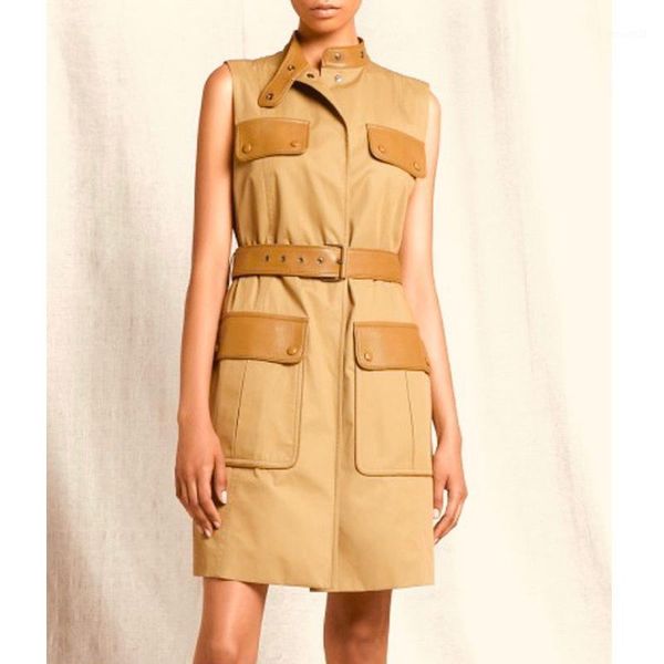 casual dresses 5.8 high end quality 2021 summer women temperament fashion stand collar sleeveless safari style patchwork vest dress1, Black;gray
casual dresses 5.8 high end quality 2021 summer women temperament fashion stand collar sleeveless safari style patchwork vest dress1, Black;gray