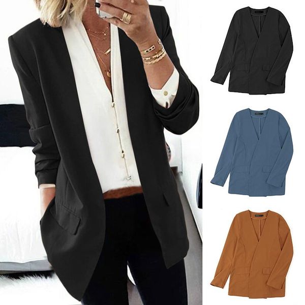 women's casual office coats 2021 zanzea stylish autumn solid full sleeve pocket outwear female cardigan tunic plus size 5xl, Black;brown
women's casual office coats 2021 zanzea stylish autumn solid full sleeve pocket outwear female cardigan tunic plus size 5xl, Black;brown