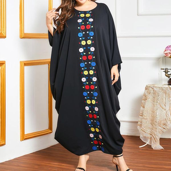2021 muslim loose spring black autumn embroidered bat sleeve around the neck dress long sujp, Black;gray
2021 muslim loose spring black autumn embroidered bat sleeve around the neck dress long sujp, Black;gray