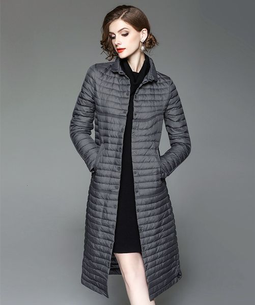 autumn and winter new fashion sleeve slim mid long knee down women's warm jacket, Black
autumn and winter new fashion sleeve slim mid long knee down women's warm jacket, Black