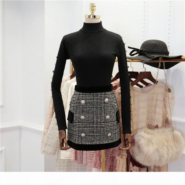 fall winter new suit set women's long sleeves lion buttons knitting pullover sweater plaid skirt set, White;black
fall winter new suit set women's long sleeves lion buttons knitting pullover sweater plaid skirt set, White;black