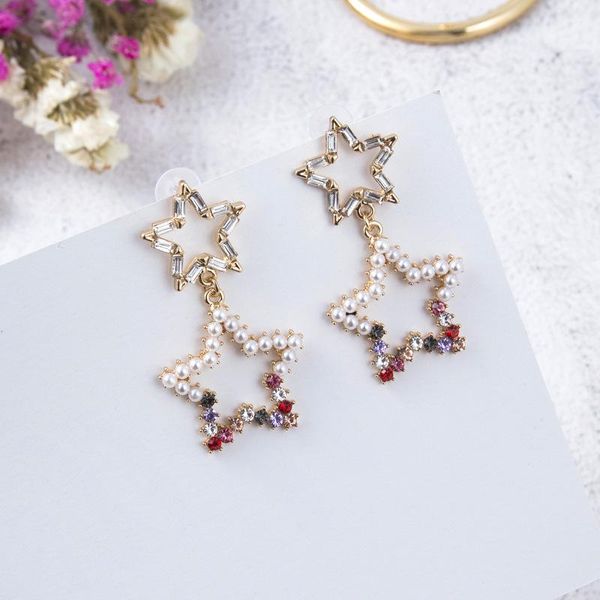 dominated creative delicate multicolor crystal women 2020 long metal hollow star pearl drop earrings jewelry hyperbole style, Silver
dominated creative delicate multicolor crystal women 2020 long metal hollow star pearl drop earrings jewelry hyperbole style, Silver