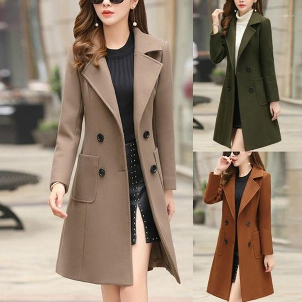 womens winter lapel button long brown coat jacket ladies overcoat outwear british style solid wool blend trench outwear overcoat1, Black
womens winter lapel button long brown coat jacket ladies overcoat outwear british style solid wool blend trench outwear overcoat1, Black