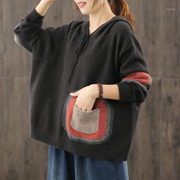 plus size wool knitted jacket women 2020 new distressed color matching pocket loose hooded sweater coat oversized pullover y1641, White;black
plus size wool knitted jacket women 2020 new distressed color matching pocket loose hooded sweater coat oversized pullover y1641, White;black