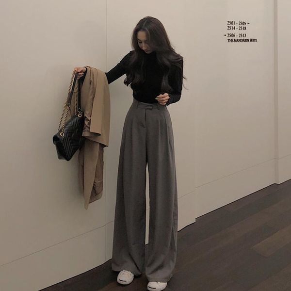 women's pants & capris autumn clothing fashion korean chic solid casual loose long female high straight wide leg hipster, Black;white
women's pants & capris autumn clothing fashion korean chic solid casual loose long female high straight wide leg hipster, Black;white