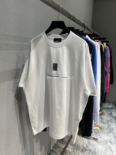 women's t-shirt spring and summer high version b home front pdf letter embroidery pullover round neck loose casual men's women, White
women's t-shirt spring and summer high version b home front pdf letter embroidery pullover round neck loose casual men's women, White