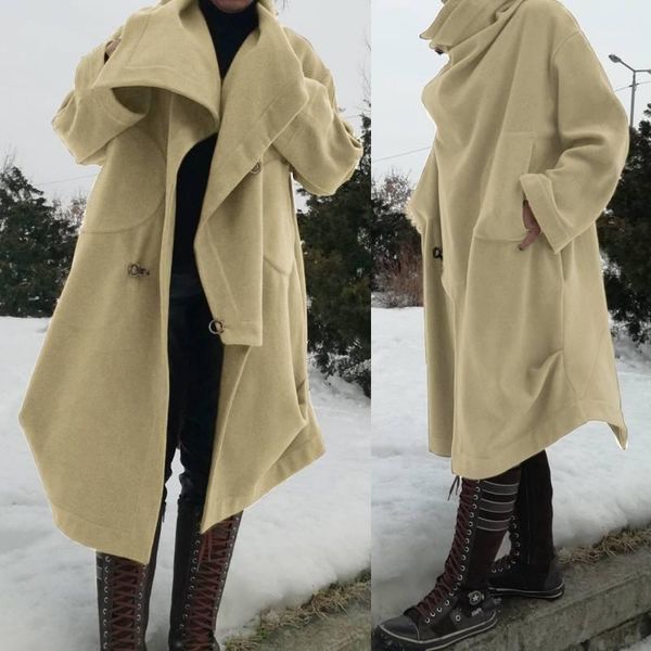 women's jackets celmia women asymmetrical long coat oversized female outwear 2021 winter warm poncho solid autumn ladies vintage jumper, Black;brown
women's jackets celmia women asymmetrical long coat oversized female outwear 2021 winter warm poncho solid autumn ladies vintage jumper, Black;brown