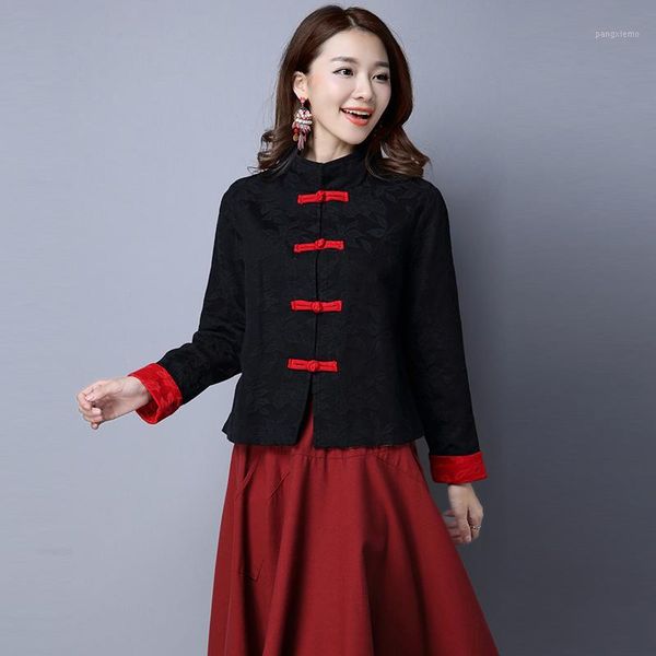 2020 spring autumn jacket women's chinese style stand collar single-breasted loose long sleeve tang suit cotton linen coat1, Red
2020 spring autumn jacket women's chinese style stand collar single-breasted loose long sleeve tang suit cotton linen coat1, Red