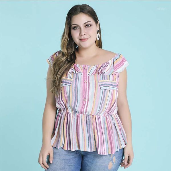 whzhm pink striped tshirt pockets plus size 3xl 4xl women tees ruffles sleeveless casual ladies tshirt tunic femme1, White
whzhm pink striped tshirt pockets plus size 3xl 4xl women tees ruffles sleeveless casual ladies tshirt tunic femme1, White