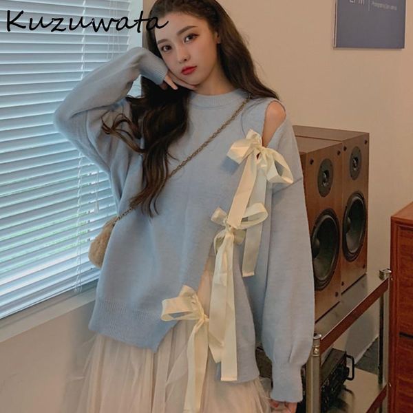 women's sweaters kuzuwata korean style design bow drawstring pullovers o neck fresh knit women autumn winter fashion loose 1h850, White;black
women's sweaters kuzuwata korean style design bow drawstring pullovers o neck fresh knit women autumn winter fashion loose 1h850, White;black
