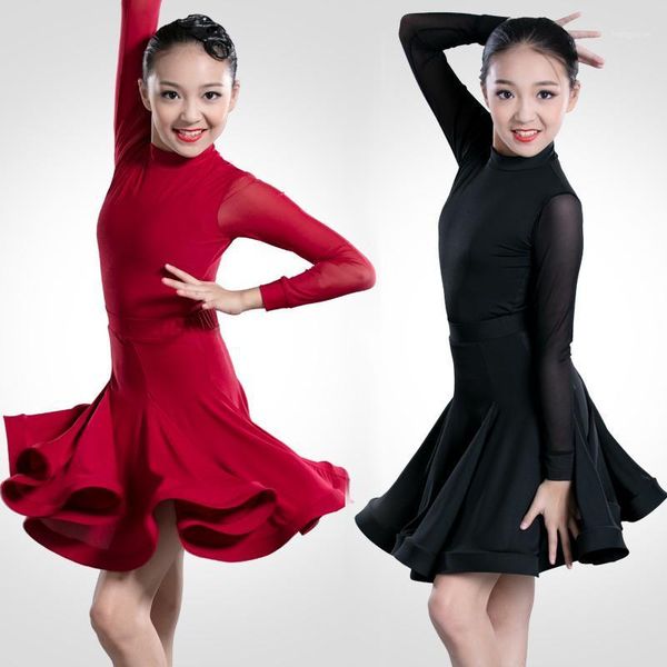 new latin dress girls dance dress red skirt exam show dancewear cha cha competition long sleeves practice clothing bi5611, Black;red
new latin dress girls dance dress red skirt exam show dancewear cha cha competition long sleeves practice clothing bi5611, Black;red