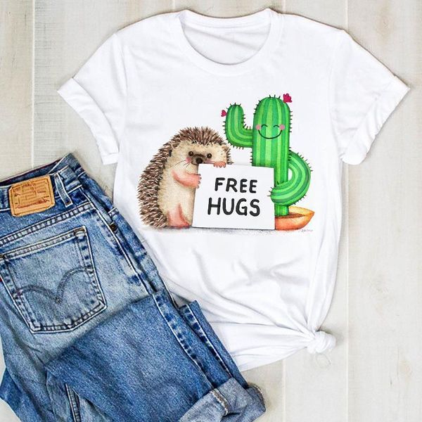 women lady summer cactus hug cartoon print ladies t tee tshirt womens female shirt clothes graphic clothing t-shirt, White
women lady summer cactus hug cartoon print ladies t tee tshirt womens female shirt clothes graphic clothing t-shirt, White