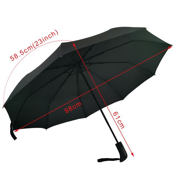 black automatic umbrella rain women&man 3folding 23in 9 ribs waterproof strong windproof umbrella male
black automatic umbrella rain women&man 3folding 23in 9 ribs waterproof strong windproof umbrella male
