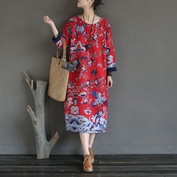 spring and autumn clothing new fashion cotton women's long sleeve literature retro loose dress
spring and autumn clothing new fashion cotton women's long sleeve literature retro loose dress