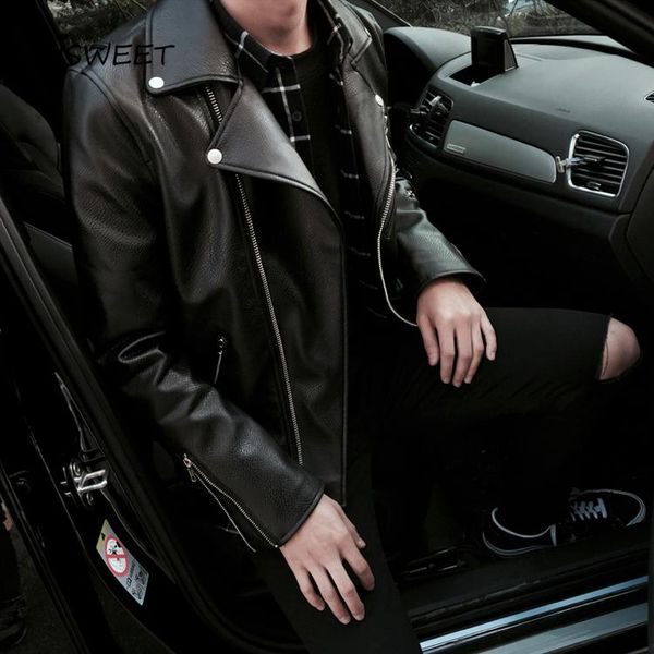 autumn solid color sleeve faux leather men korean zipper lapel locomotive black jacket man
autumn solid color sleeve faux leather men korean zipper lapel locomotive black jacket man