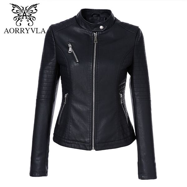 aorryvla black short autumn womens leather jacket long sleeve mandarin collar moto biker zipper slim quilted pu leather jacket 201223
aorryvla black short autumn womens leather jacket long sleeve mandarin collar moto biker zipper slim quilted pu leather jacket 201223