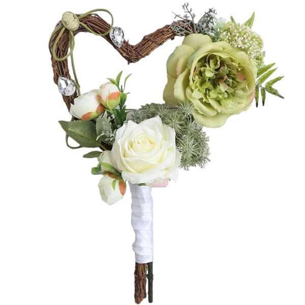 creative rattan heart-shaped wedding bouquet of flowers rose fresh sen knot wedding bride flowers
creative rattan heart-shaped wedding bouquet of flowers rose fresh sen knot wedding bride flowers