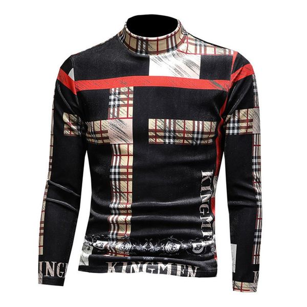 2020 new designers mens autumn and winter new velvet thick long-sleeved t-shirt high collar striped plaid shirt, White;black
2020 new designers mens autumn and winter new velvet thick long-sleeved t-shirt high collar striped plaid shirt, White;black