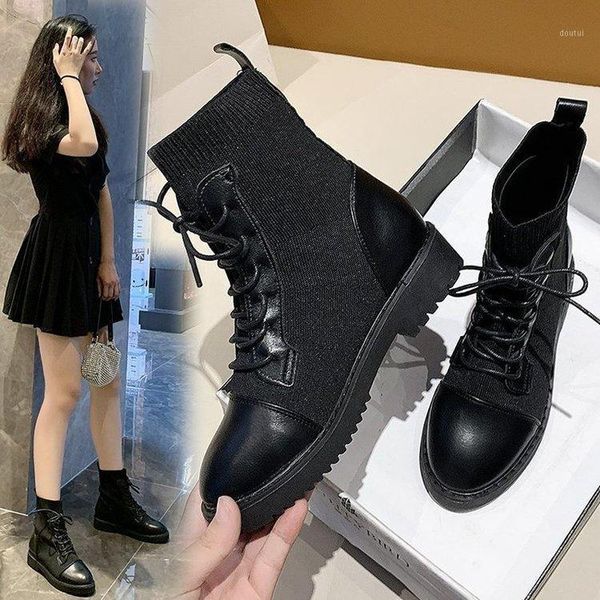 2020 autumn women's shoes boots lace-up solid cross-tied round toe fashion leisure med heels non-slip warm riding boots1, Black
2020 autumn women's shoes boots lace-up solid cross-tied round toe fashion leisure med heels non-slip warm riding boots1, Black