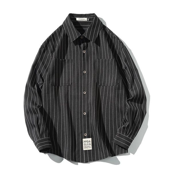 men's casual shirts brand striped black long sleeves 2021 plus size oversized -5xl korean clothes for men, White;black
men's casual shirts brand striped black long sleeves 2021 plus size oversized -5xl korean clothes for men, White;black