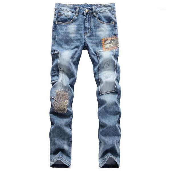 europe patchwork jeans men spliced embroidery retro straight slim full length denim trousers fashion male1, Blue
europe patchwork jeans men spliced embroidery retro straight slim full length denim trousers fashion male1, Blue