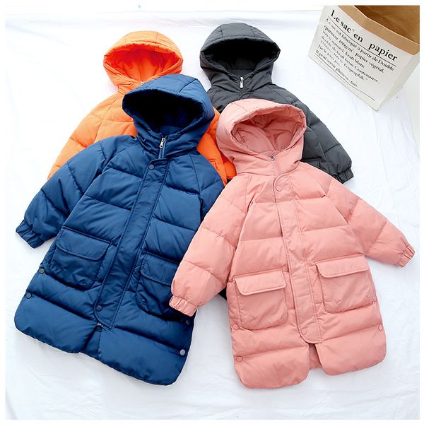 god class cost effective winter warm children's down jacket medium long boys and girls' over knee hoodies, Blue;gray
god class cost effective winter warm children's down jacket medium long boys and girls' over knee hoodies, Blue;gray