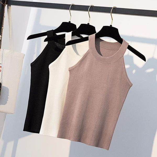 vintage hanging neck knitted tank women korean sleeveless off shoulder chic summer camis 2021 new arrival, White
vintage hanging neck knitted tank women korean sleeveless off shoulder chic summer camis 2021 new arrival, White