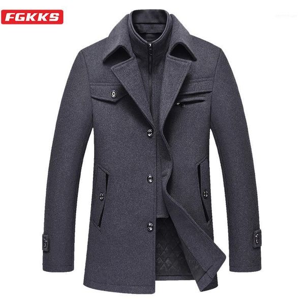 men's wool & blends fgkks casual brand men coat autumn winter men's coats male single breasted coats1, Black
men's wool & blends fgkks casual brand men coat autumn winter men's coats male single breasted coats1, Black