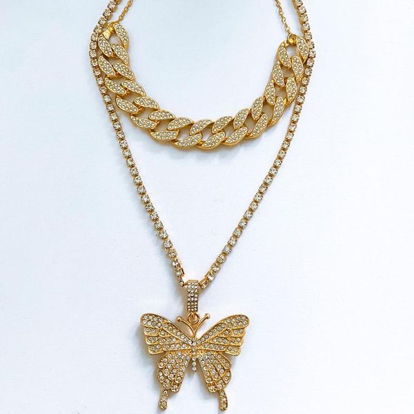 chokers niuyitid women butterfly necklace set iced out cuban link chain with crystal hiphop jewelry 2021 1, Golden;silver
chokers niuyitid women butterfly necklace set iced out cuban link chain with crystal hiphop jewelry 2021 1, Golden;silver