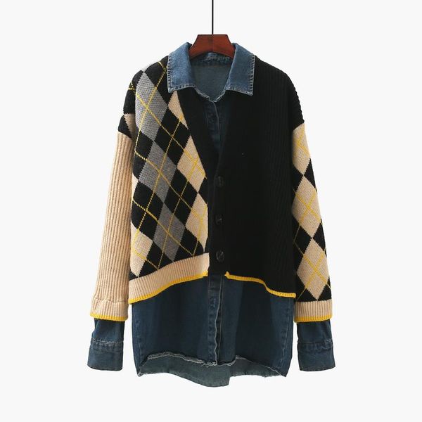superaen denim patchwork sweater cardigan women 2021 autumn and winter new retro loose wear fake two, White
superaen denim patchwork sweater cardigan women 2021 autumn and winter new retro loose wear fake two, White