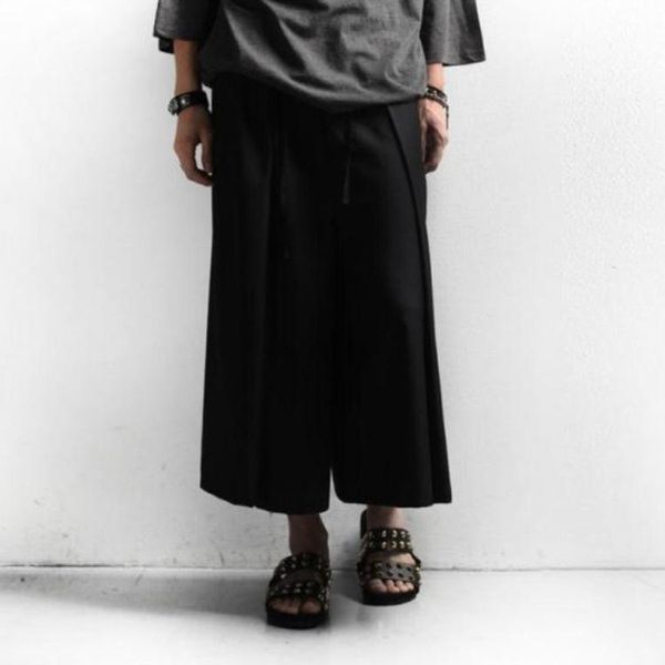 men's pants gothic dark tide short skirt wide-leg loose plus size eight-point casual hip-hop high street, Black
men's pants gothic dark tide short skirt wide-leg loose plus size eight-point casual hip-hop high street, Black