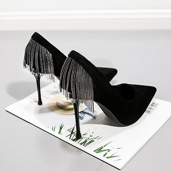 fashion single shoe womanhigh heels chains tassels women pumps pointed toes slip-on female black office shoesblack
fashion single shoe womanhigh heels chains tassels women pumps pointed toes slip-on female black office shoesblack