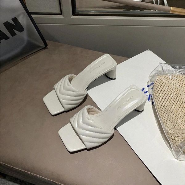 women's square toe slippers fashion woman comfortable sewing mid heels female pleated band shoes ladies party slides women mules #bf4e, Black
women's square toe slippers fashion woman comfortable sewing mid heels female pleated band shoes ladies party slides women mules #bf4e, Black