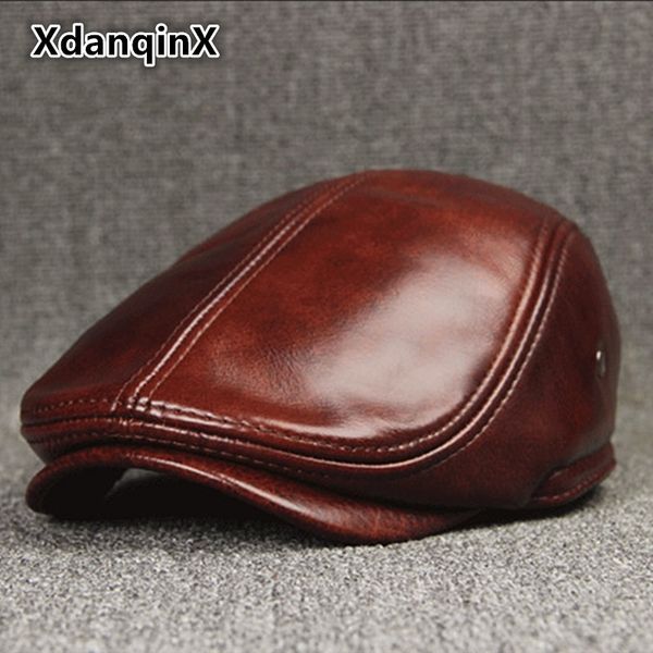 xdanqinx men's winter hat thicker warm cowhide leather berets with ears snapback brands fashion tongue cap male bone dad's hats y2, Blue;gray
xdanqinx men's winter hat thicker warm cowhide leather berets with ears snapback brands fashion tongue cap male bone dad's hats y2, Blue;gray