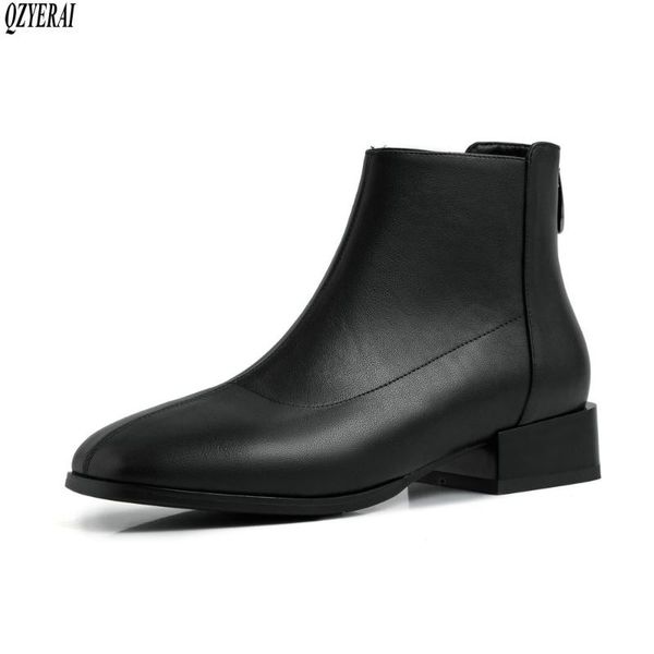 qzyerai new style short boots genuine leather women boots european style cowhide female autumn and winter shoes, Black
qzyerai new style short boots genuine leather women boots european style cowhide female autumn and winter shoes, Black