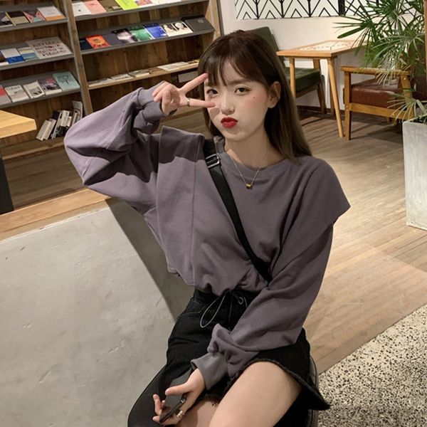 grey sweater women spring and autumn thin 2020 new autumn korean design fried street jacket short jacket round neck long sleeve short pu, Black
grey sweater women spring and autumn thin 2020 new autumn korean design fried street jacket short jacket round neck long sleeve short pu, Black