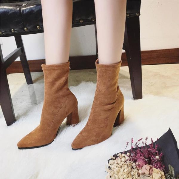 2021 woman spring autumn faux suede women sock boots thick high heels ankle boots for women fashion slim stretch shoes 34-43, Black
2021 woman spring autumn faux suede women sock boots thick high heels ankle boots for women fashion slim stretch shoes 34-43, Black