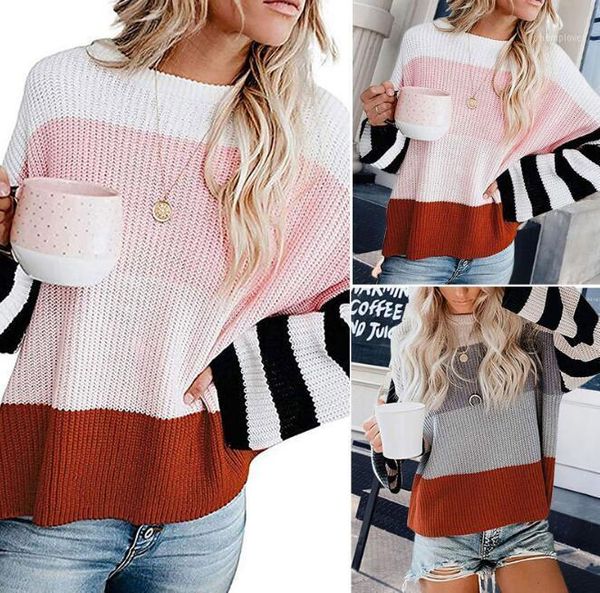 autumn/winter new style women's knitted round neck blouse color stitching sweater pullover european and american sweater1, White;black
autumn/winter new style women's knitted round neck blouse color stitching sweater pullover european and american sweater1, White;black