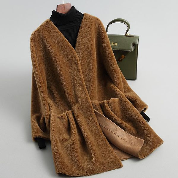 women's fur & faux real coat women 2021 sheep shearing autumn winter jacket wool overcoat korean jackets jrezf09 kj3422, Black
women's fur & faux real coat women 2021 sheep shearing autumn winter jacket wool overcoat korean jackets jrezf09 kj3422, Black