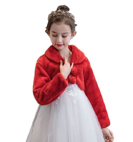 kids princess thicken plush wraps shawl flower girls long sleeve shrug cape wedding birthday party jacket with pompom tie, White
kids princess thicken plush wraps shawl flower girls long sleeve shrug cape wedding birthday party jacket with pompom tie, White