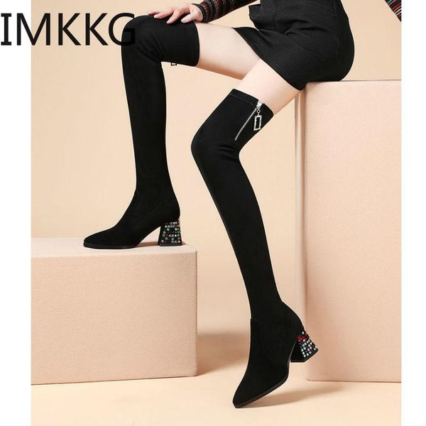 boots elastic flock slim fit over the knee women 2021 winter thigh zip ladies high heel chunky long botas, Black
boots elastic flock slim fit over the knee women 2021 winter thigh zip ladies high heel chunky long botas, Black