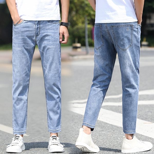 ankle-length men's summer jeans and jeanstrousers and jeansthin men's jeans youth korean-style loose trendy pants stretch slimming, Blue
ankle-length men's summer jeans and jeanstrousers and jeansthin men's jeans youth korean-style loose trendy pants stretch slimming, Blue