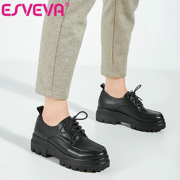 dress shoes esveva 2021 spring elegant round toe women pumps platform med heel lace up single size 34-39, Black
dress shoes esveva 2021 spring elegant round toe women pumps platform med heel lace up single size 34-39, Black