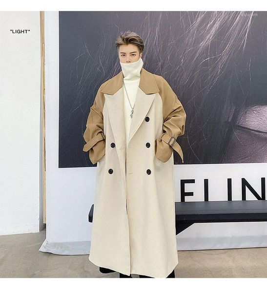 streetwear punk gothic casual autumn winter double-breasted lapel hit color men's mid-length windbreaker korean loose coat coat1, Tan;black
streetwear punk gothic casual autumn winter double-breasted lapel hit color men's mid-length windbreaker korean loose coat coat1, Tan;black