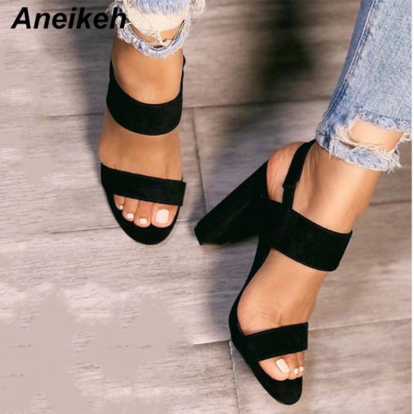 aneikeh 2019 gladiator sandals fashion women sandals high heels open toe ankle strap faux suede shoes size 35-40 pumps black y200702
aneikeh 2019 gladiator sandals fashion women sandals high heels open toe ankle strap faux suede shoes size 35-40 pumps black y200702