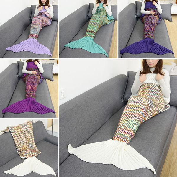 180*90cm mermaid blanket multicolor grid mermaid tail knitted blankets sofa quilt rug sleeping sack knit blanket 5 color in stock wx9-146
180*90cm mermaid blanket multicolor grid mermaid tail knitted blankets sofa quilt rug sleeping sack knit blanket 5 color in stock wx9-146